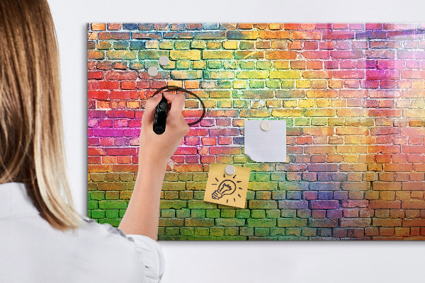 Tablă magnetică de scris Un perete colorat cu spațiu pentru fotografii