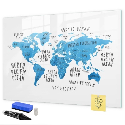 Tablă magnetică de scris Hartă a lumii pentru personalizarea fotografiilor