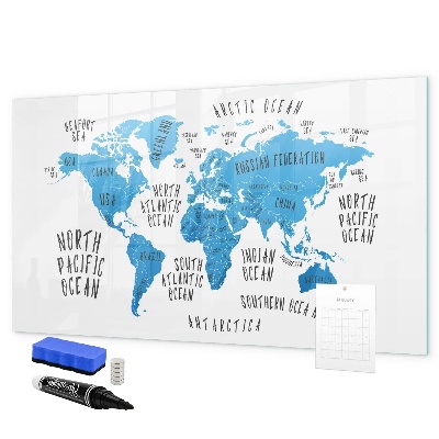 Tablă magnetică de scris Hartă a lumii pentru personalizarea fotografiilor