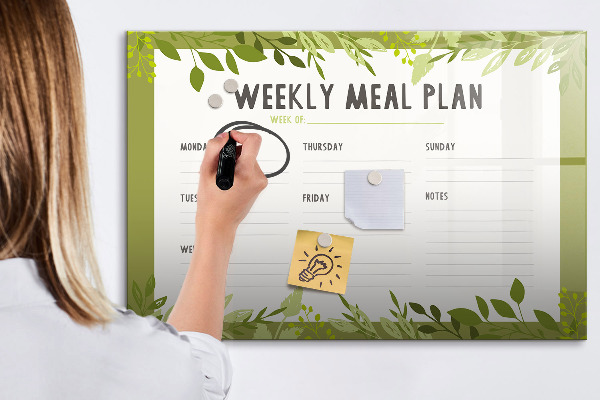 Tablă cu marker Planul de mese pentru săptămână