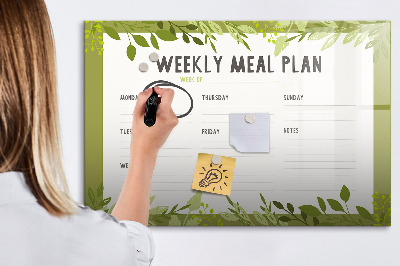 Tablă cu marker Planul de mese pentru săptămână