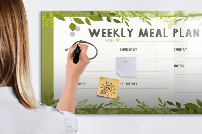 Tablă cu marker Planul de mese pentru săptămână