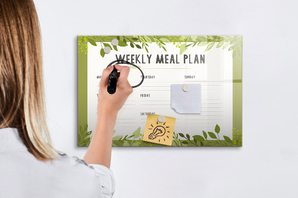 Tablă cu marker Planul de mese pentru săptămână