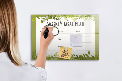 Tablă cu marker Planul de mese pentru săptămână