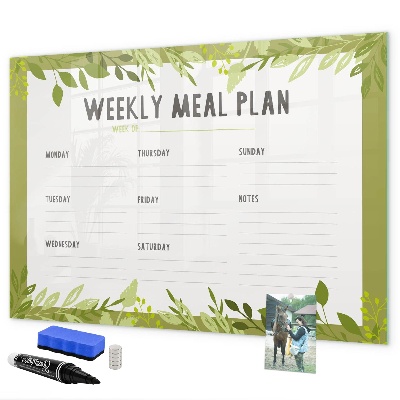 Tablă cu marker Planul de mese pentru săptămână