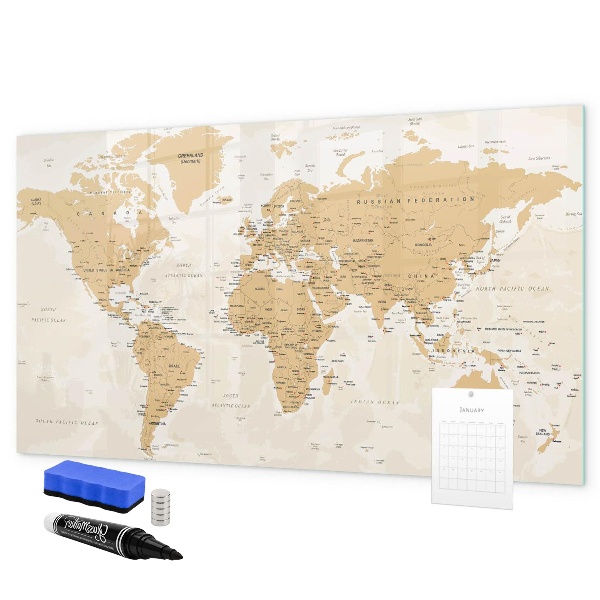 Tablă cu marker Hartă de călătorie cu locuri de marcat