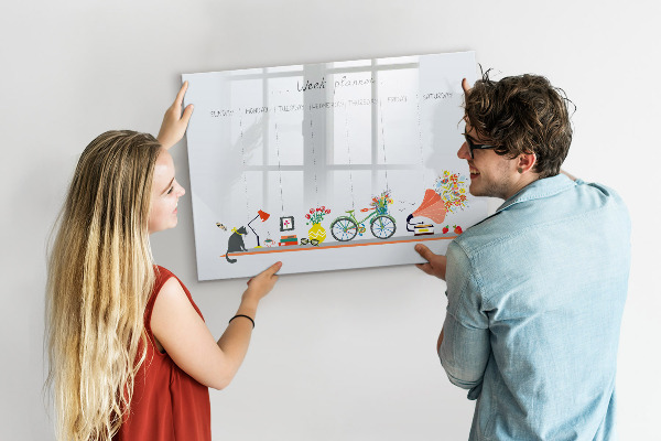 Tablă cu marker Planificator săptămânal cu fotografii și notițe