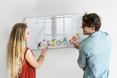 Tablă cu marker Planificator săptămânal cu fotografii și notițe