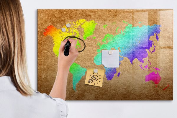 Tablă cu marker Hartă colorată cu locuri pentru fotografii