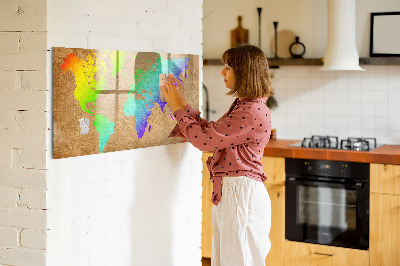 Tablă cu marker Hartă colorată cu locuri pentru fotografii