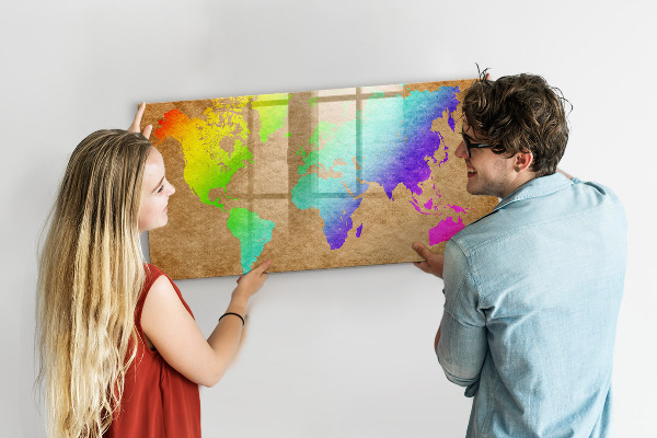 Tablă cu marker Hartă colorată cu locuri pentru fotografii