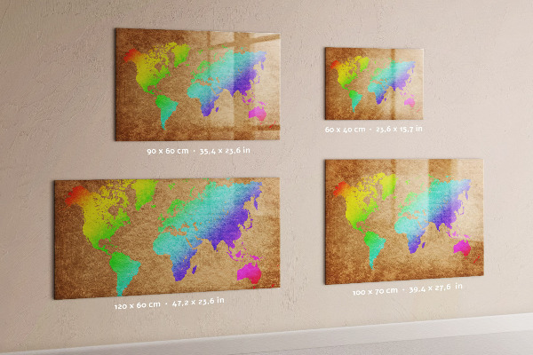 Tablă cu marker Hartă colorată cu locuri pentru fotografii