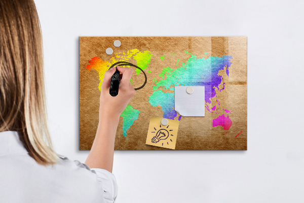 Tablă cu marker Hartă colorată cu locuri pentru fotografii
