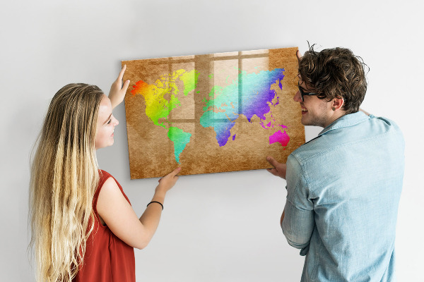 Tablă cu marker Hartă colorată cu locuri pentru fotografii