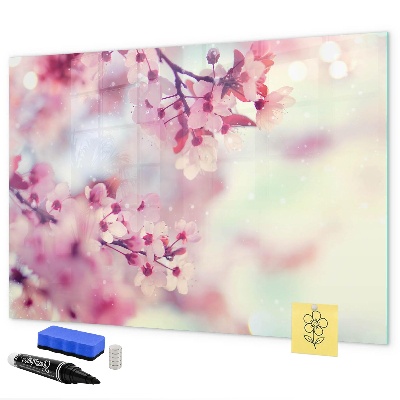 Tablă magnetică de scris Colaj floral cu fotografii și notițe