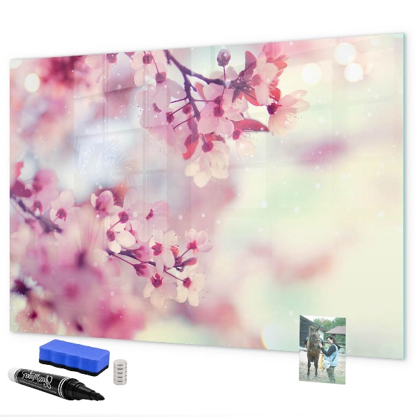 Tablă magnetică de scris Colaj floral cu fotografii și notițe