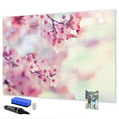 Tablă magnetică de scris Colaj floral cu fotografii și notițe