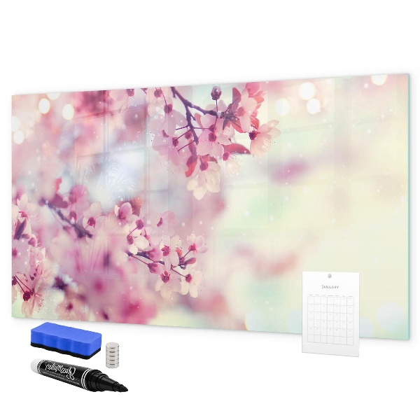 Tablă magnetică de scris Colaj floral cu fotografii și notițe