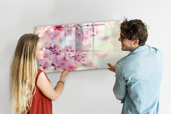 Tablă magnetică de scris Colaj floral cu fotografii și notițe