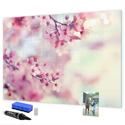 Tablă magnetică de scris Colaj floral cu fotografii și notițe
