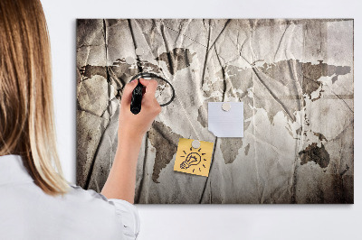 Tablă cu marker Hartă a lumii cu fotografii și accesorii