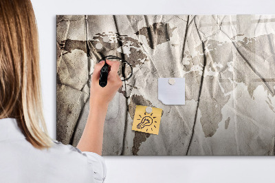Tablă cu marker Hartă a lumii cu fotografii și accesorii