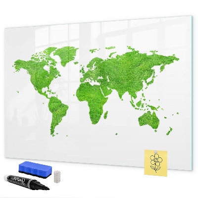 Tablă magnetică de scris Hartă verde cu locuri pentru fotografii