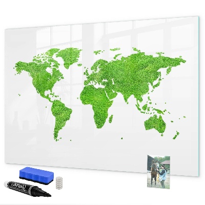 Tablă magnetică de scris Hartă verde cu locuri pentru fotografii