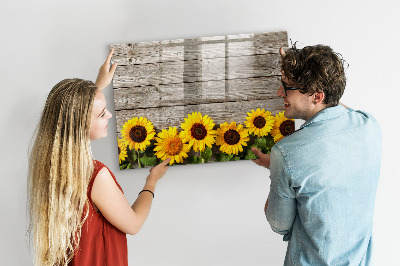 Tablă magnetică de scris Tablă creativă cu flori de floarea-soarelui