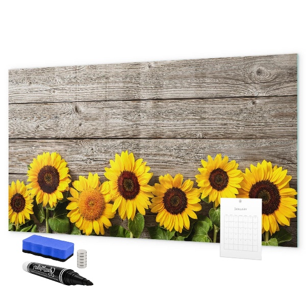 Tablă magnetică de scris Tablă creativă cu flori de floarea-soarelui