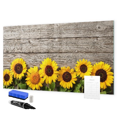 Tablă magnetică de scris Tablă creativă cu flori de floarea-soarelui
