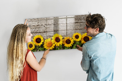 Tablă magnetică de scris Tablă creativă cu flori de floarea-soarelui