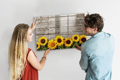 Tablă magnetică de scris Tablă creativă cu flori de floarea-soarelui