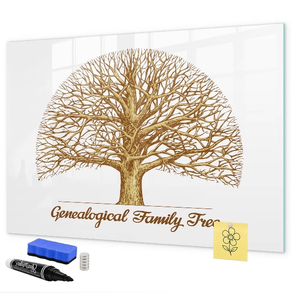 Tablă cu marker Arbore genealogic cu spațiu pentru fotografii