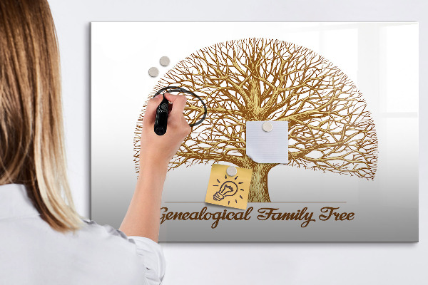 Tablă cu marker Arbore genealogic cu spațiu pentru fotografii