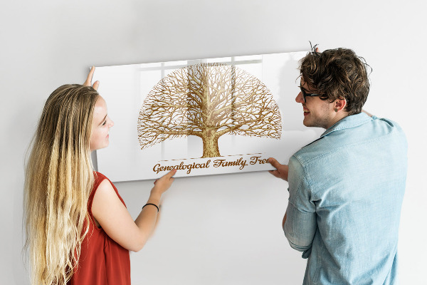 Tablă cu marker Arbore genealogic cu spațiu pentru fotografii