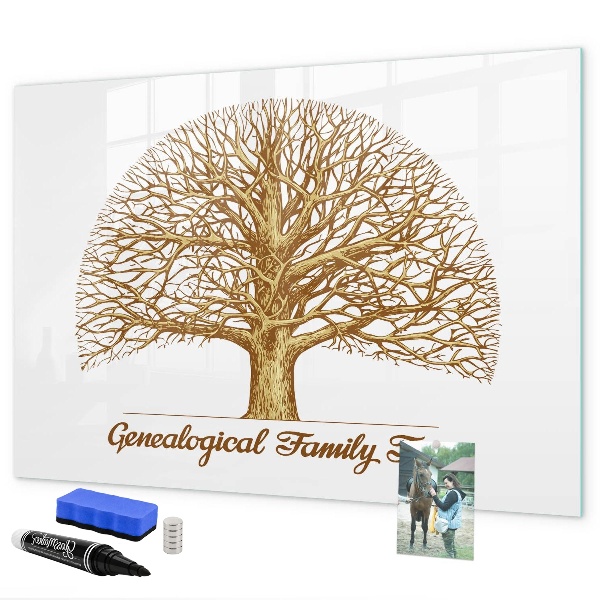 Tablă cu marker Arbore genealogic cu spațiu pentru fotografii