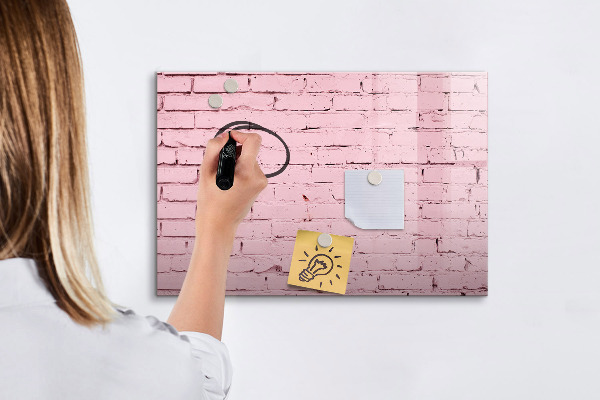 Tablă cu marker Perete roz cu spațiu pentru fotografii