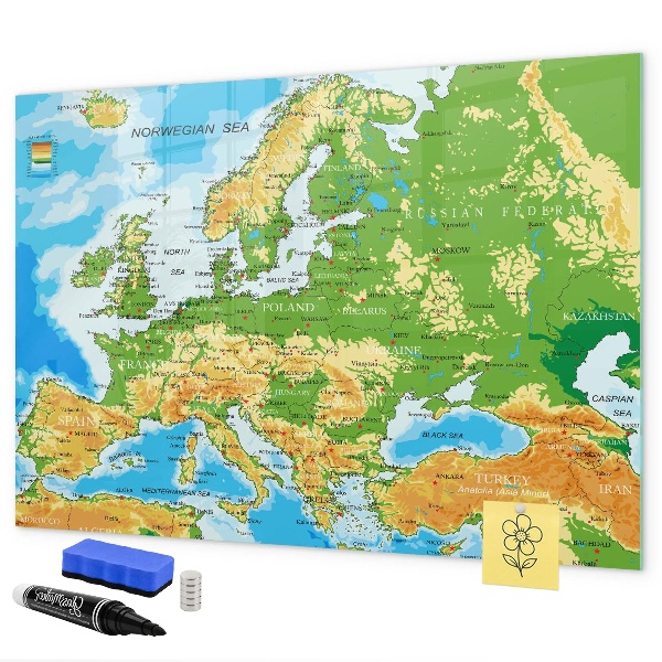 Tablă magnetică de scris O hartă a Europei pentru amintiri personale