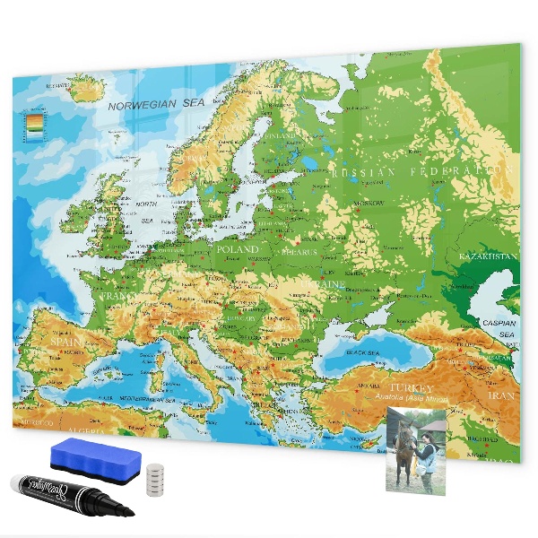 Tablă magnetică de scris O hartă a Europei pentru amintiri personale