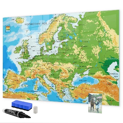 Tablă magnetică de scris O hartă a Europei pentru amintiri personale