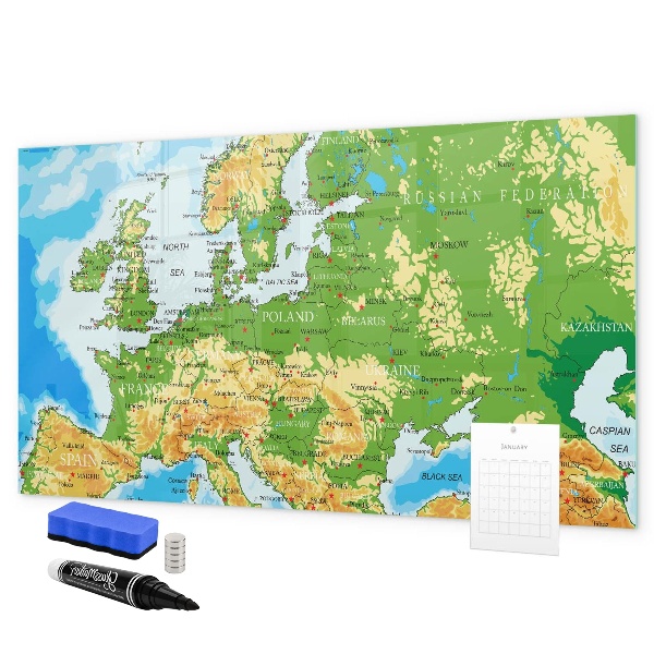 Tablă magnetică de scris O hartă a Europei pentru amintiri personale