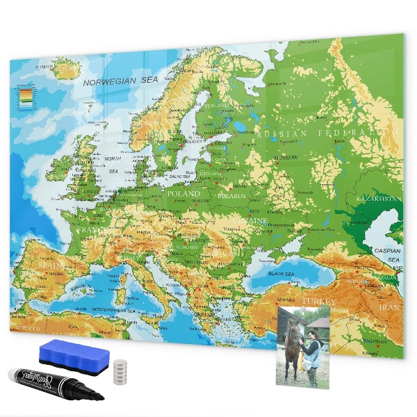Tablă magnetică de scris O hartă a Europei pentru amintiri personale