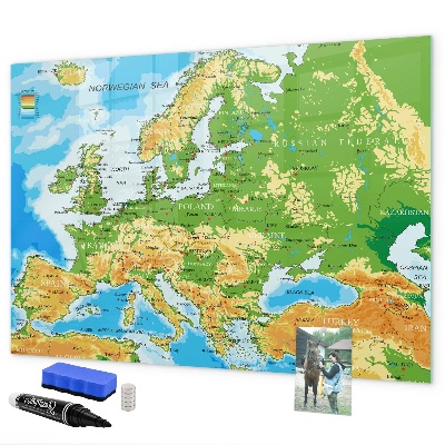 Tablă magnetică de scris O hartă a Europei pentru amintiri personale