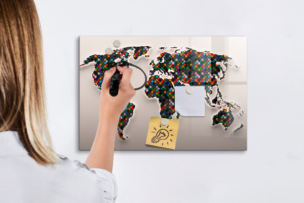 Tablă magnetică de scris Lume interactivă cu locuri pentru fotografii