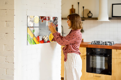 Tablă cu marker Mementouri de bucătărie cu aromele tale preferate