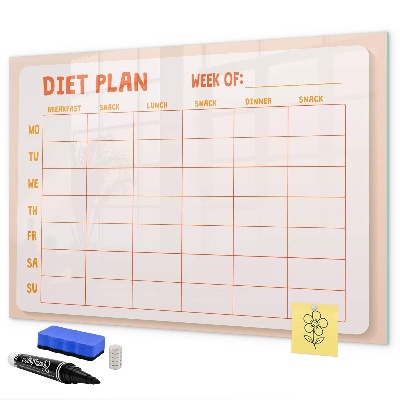 Tablă magnetică de scris Plan de dietă pentru întreaga săptămână