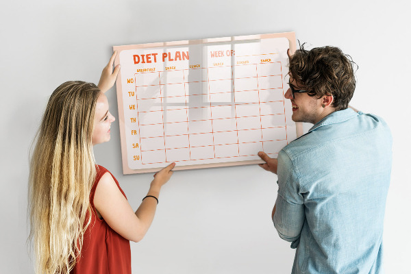 Tablă magnetică de scris Plan de dietă pentru întreaga săptămână