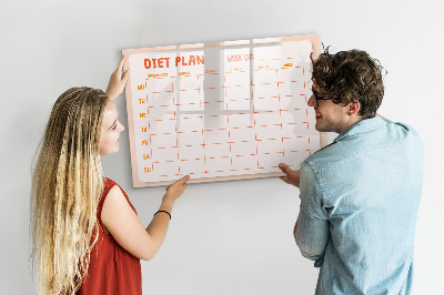 Tablă magnetică de scris Plan de dietă pentru întreaga săptămână