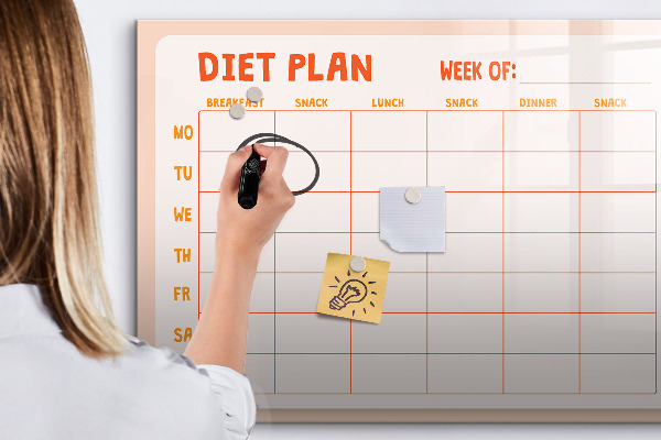 Tablă magnetică de scris Plan de dietă pentru întreaga săptămână